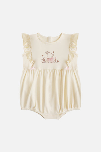 Loella Ballerina Ruffle Romper in Ivory