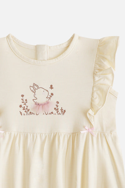 Loella Ballerina Ruffle Romper in Ivory