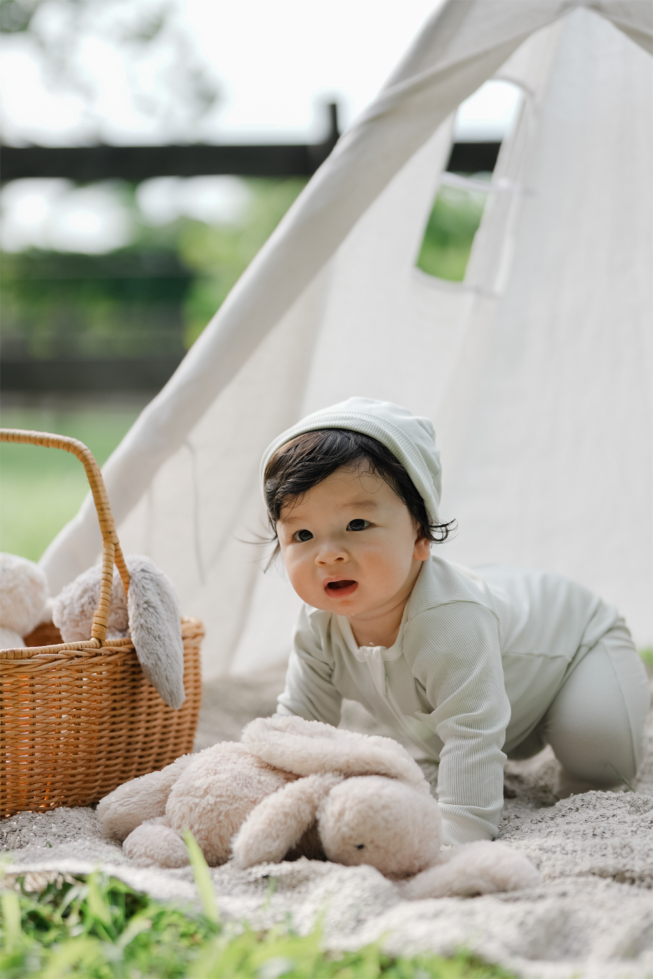 Unisex Soft Rib Sleepsuit in Sage