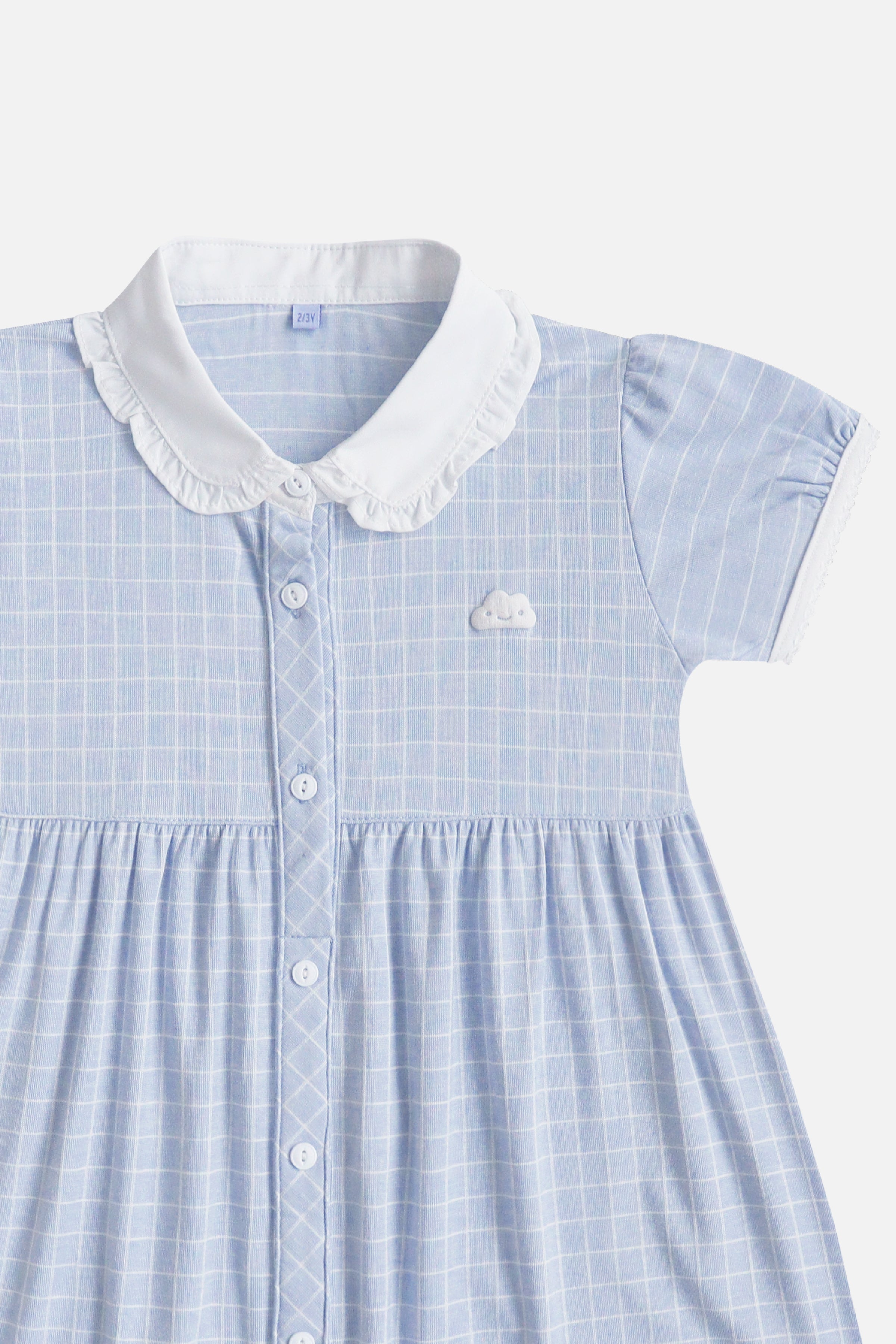Claire Classic Check Dress in Blue