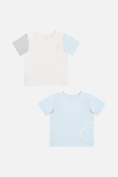 2 pcs Short Sleeves Top in Blue