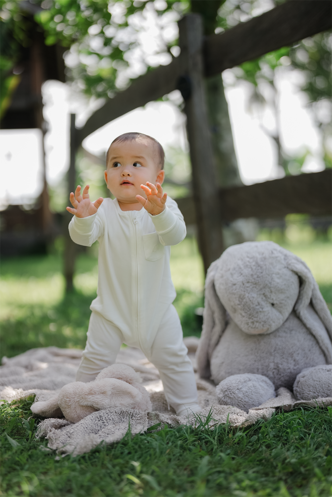 Unisex Soft Rib Sleepsuit in White