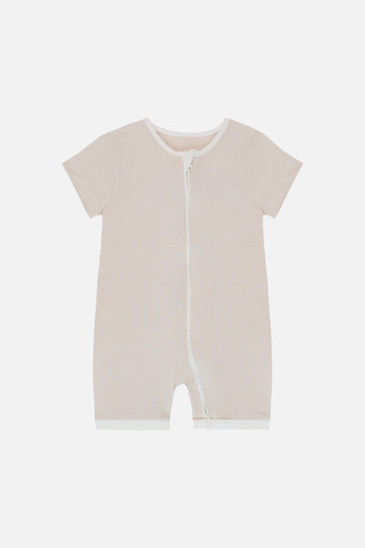Zip Playsuit in Beige