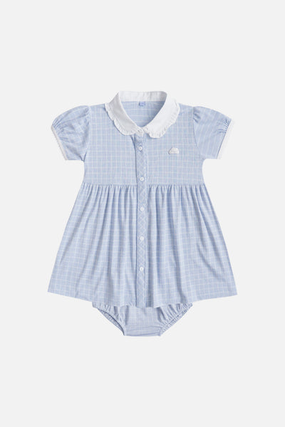 Claire Classic Check Dress in Blue