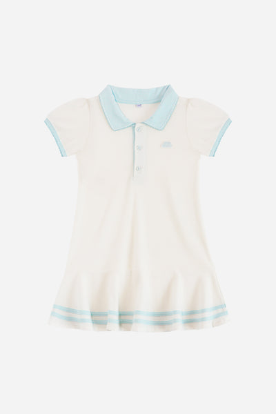 Girl Polo Dress in White