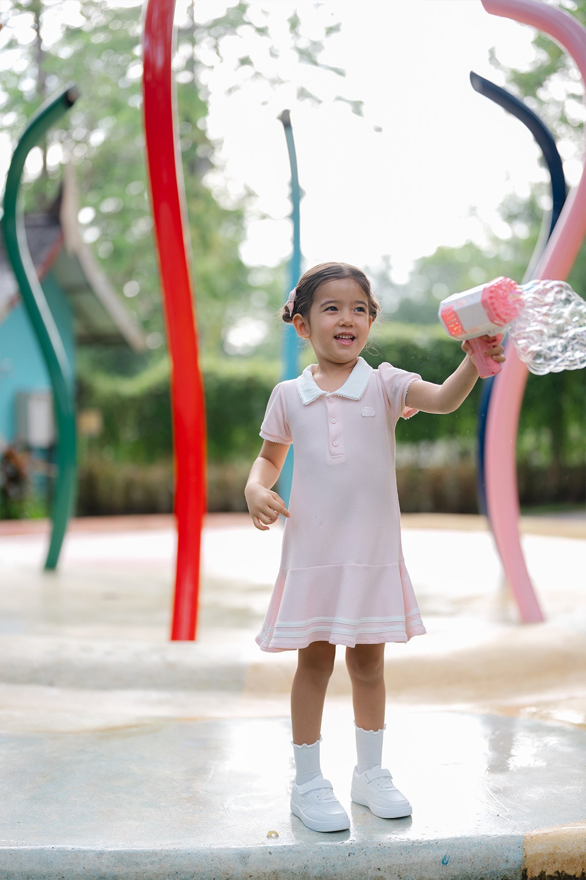 Girl Polo Dress in Pink