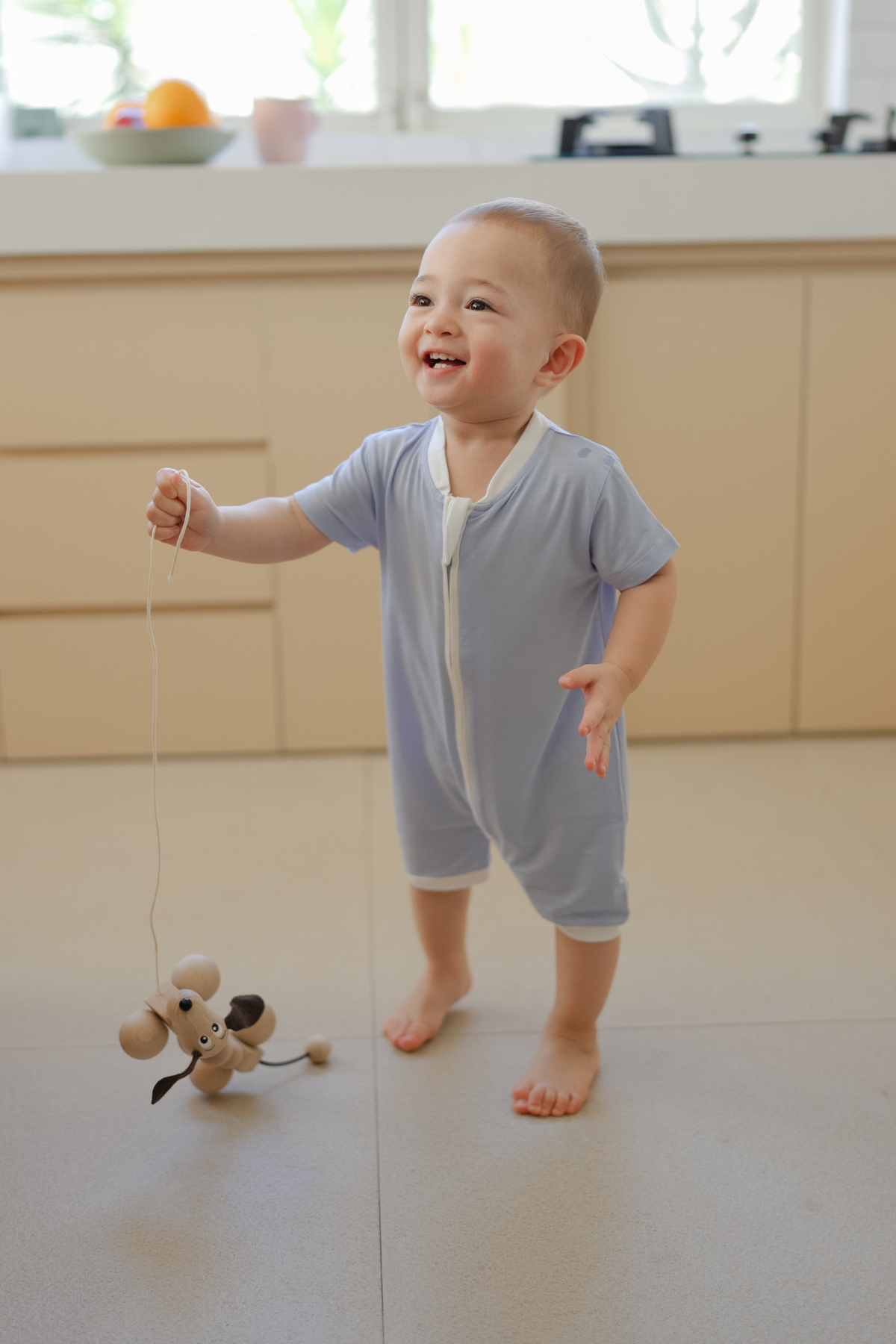 Zip Playsuit Sky Blue