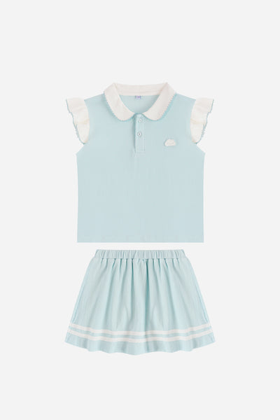 Girl Polo Set in Blue
