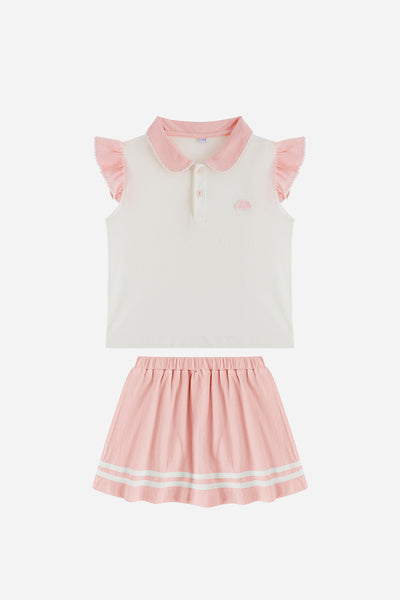 Girl Polo Set in Pink